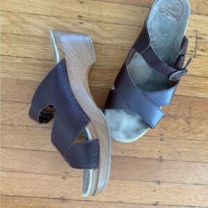 Dansko Dark Brown Leather Sandals
